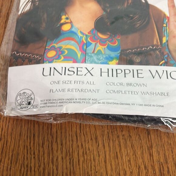Unisex Hippie Costume Wig by Franco costume culture new - Picture 6 of 7